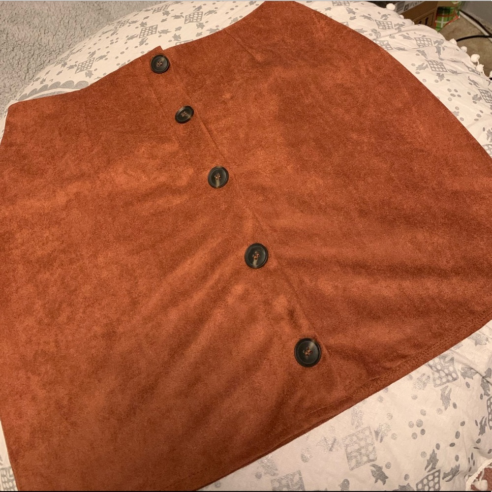 Brown button down skirt